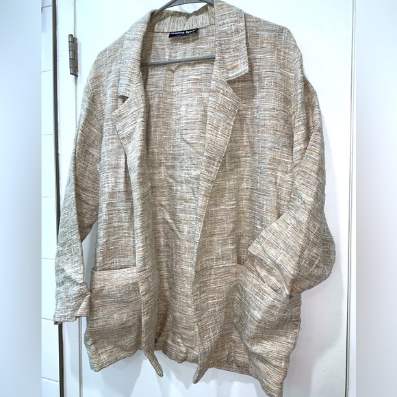 Light weight cream/ mixed color sweater/ cardigan size M/L - Picture 6 of 11